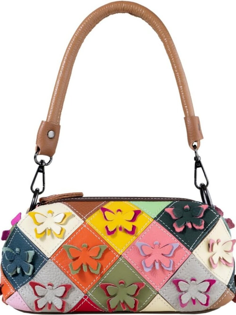 Vibrant Patchwork Butterfly Shoulder Bag | Chic, Stylish, Unique Handbag